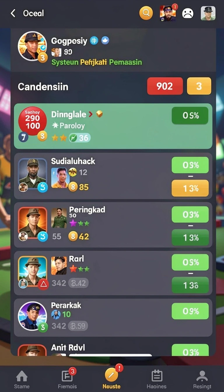 Tampilan antarmuka rajasultan88 di Android